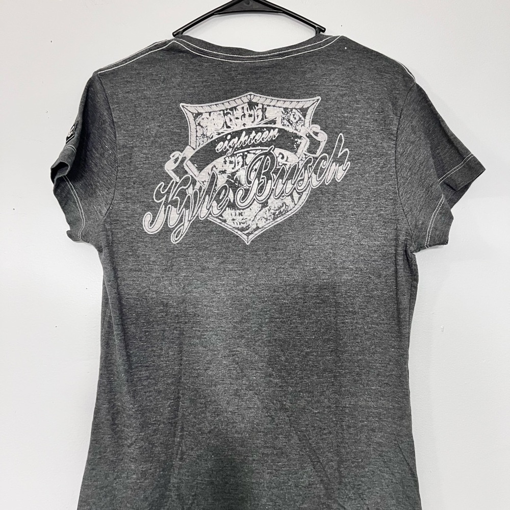 Authentic NASCAR Kyle Busch Gray Graphic T-Shirt - Picture 6 of 9